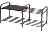 Этажерка для обуви ЭТЛ2 2-х ярусная. Каркас металлический усиленный. Сиденье - МДФ. Размеры (ВхШхГ)