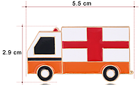 Медицинская крупная брошь брошка машина скорая помощь знак значок эмаль 5.5 см на 3 см