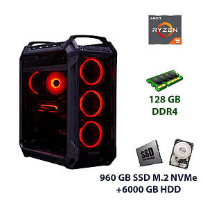 Ryzen 9 3950X|16 ядер|3.5 ГГц|RAM 128 Гб|HDD 6000 Гб|SSD 960 Гб|GeForce RTX 2080 Ti SLI 22 Гб|, фото 2