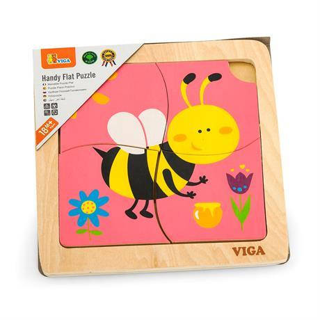 Дерев'яний мініпазл Viga Toys Бджілка, 4 деталі (50138), фото 2