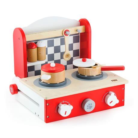 Дитяча плита Viga Toys з посудом, складною (50232)