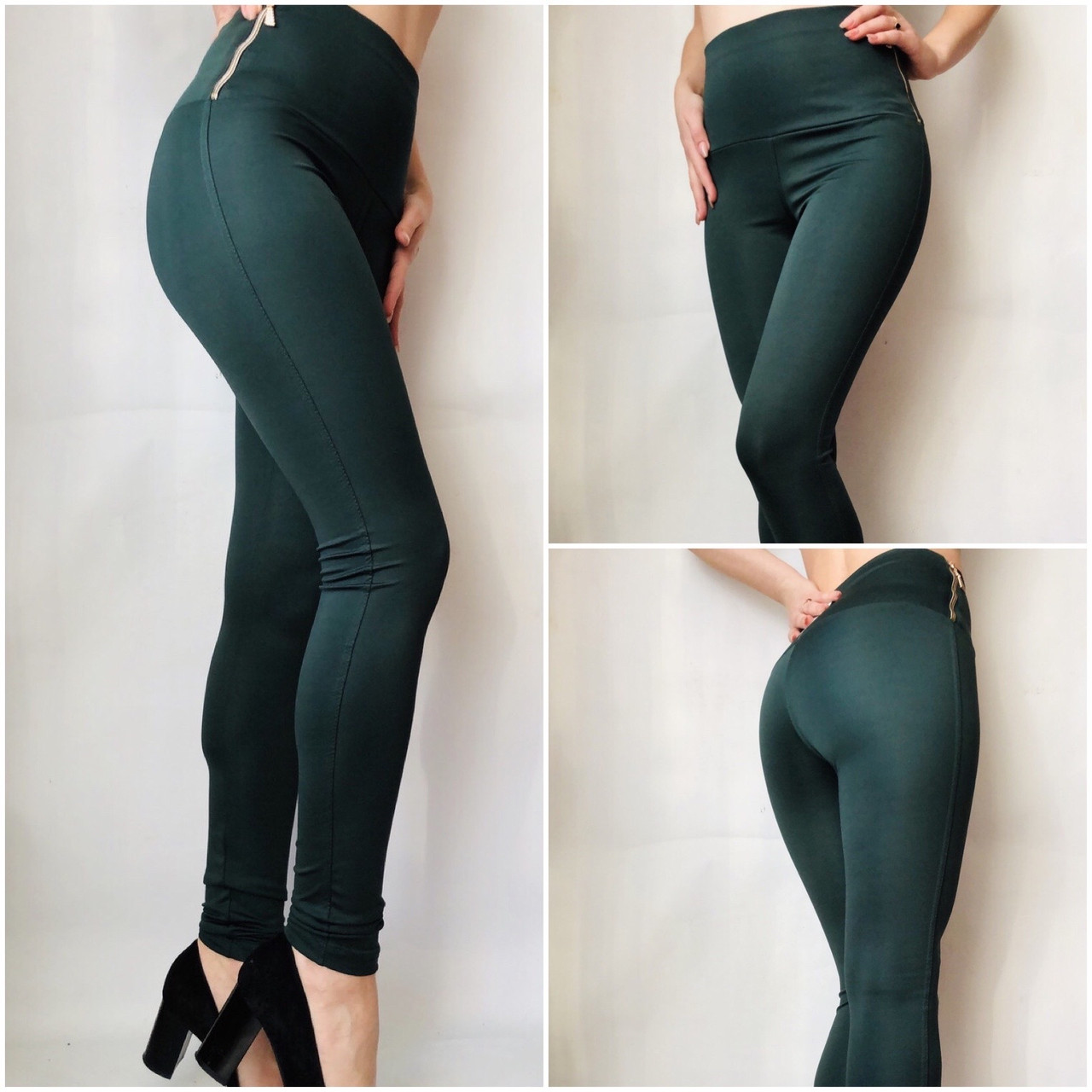 Жіночі лосини (норма) No 072 зелений на флісі