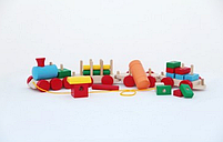 Паровоз і 3 вагони ящики цистерна колоди Komarovtoys P203, фото 2