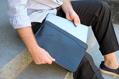 Чохол для MacBook Дизайн №28 з натуральної шкіри колір Шоколад