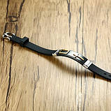 Стильний, модний молодіжний браслет на каучуку з металевою вставкою Сrucifix кольору срібло застібка кліпса, фото 2