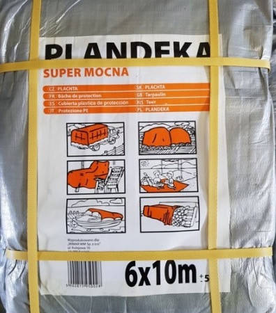 Тент Plandeka Super Mocna 6х10 срібний металік, фото 3