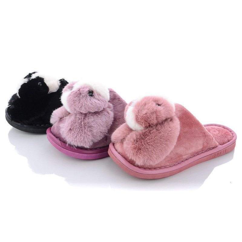 Тапочки домашні жіночі кімнатні Кролики. Теплі хутряні Зайчики, р. 38-39 Бузковий, фото 1