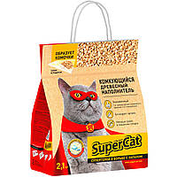 Наповнювач деревний комкуючий для туалетів, Super Cat, 2,1 кг