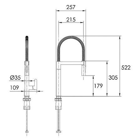 PIVOT SS змішувач для кухні, чорний матовий, 25 мм Арт. f03408501SB, фото 3
