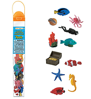Набір фігурок Safari Ltd Жителі Коралового Рифа в тубусі, "Морські тварини та мешканці", 699104