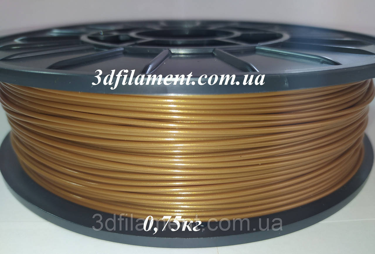 PLA (ПЛА) пластик для 3D принтера Бронзовий 1,75 mm 0,75 кг, фото 1