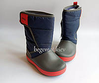 Дитячі зимові чоботи Crocs Kids LodgePoint Snow Boot Синій з червоним липучка