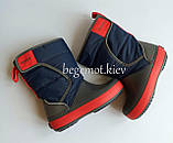 Дитячі зимові чоботи Crocs Kids LodgePoint Snow Boot Синій з червоним липучка, фото 3