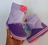 Дитячі зимові чоботи Crocs Kids LodgePoint Boot Фіолетовий на затягуванні, фото 4