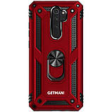 Ударостійкий чохол GETMAN Serge Ring for Magnet для Xiaomi Redmi 9 червоний протиударний з кільцем і магнітом, фото 7