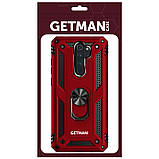 Ударостійкий чохол GETMAN Serge Ring for Magnet для Xiaomi Redmi 9 червоний протиударний з кільцем і магнітом, фото 8