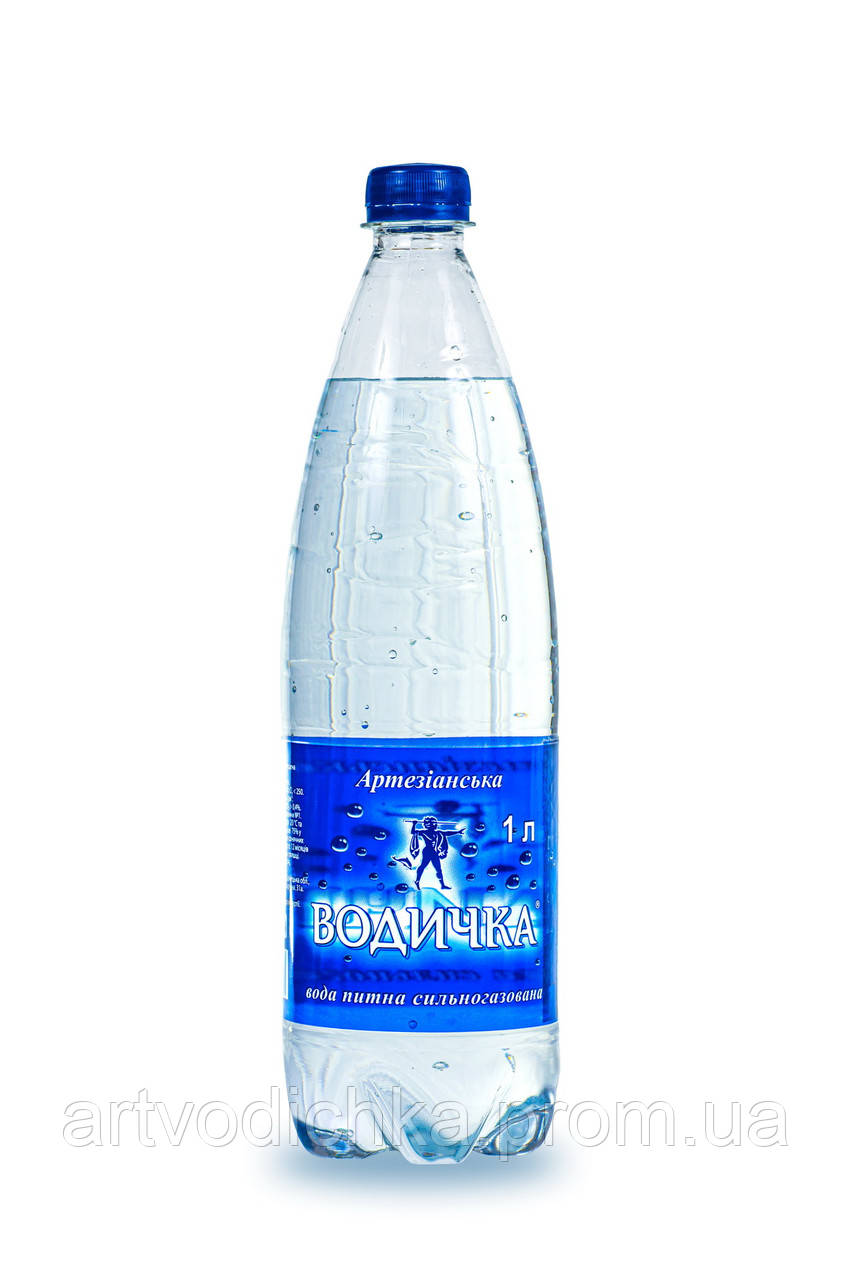 Вода "Водичка" 1,0 л, артезианська, сильногазована