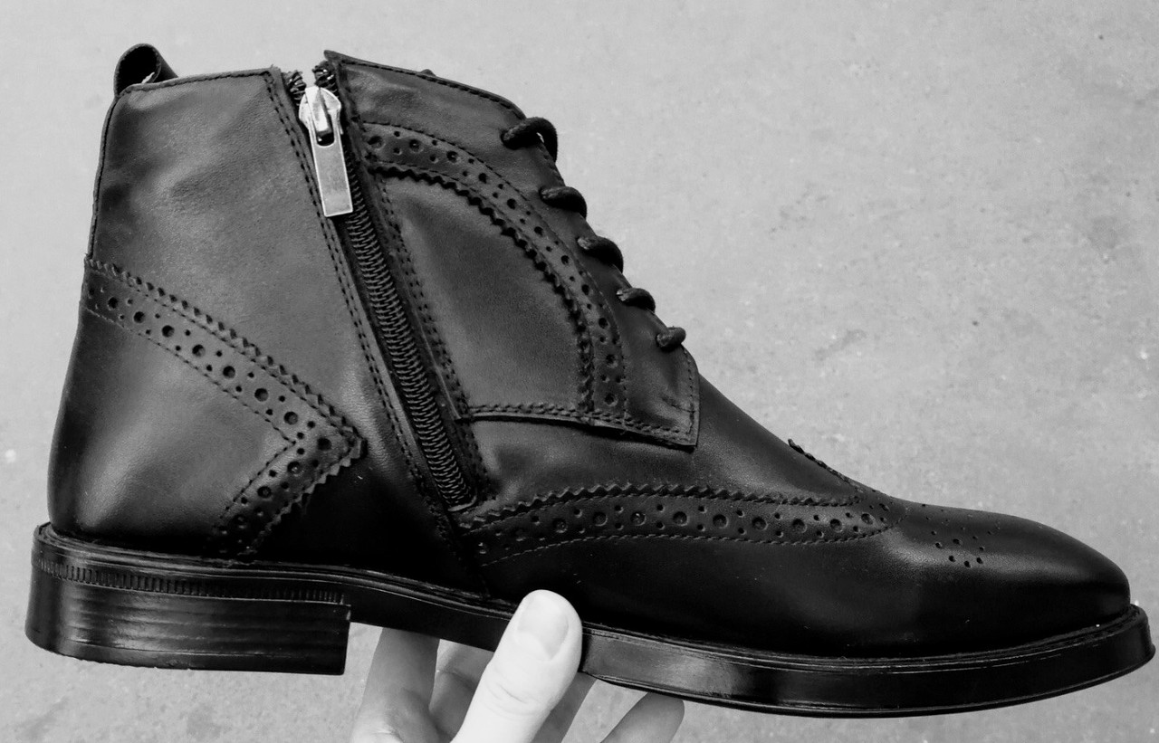 TODS! мужские зимние броги ботинки оксфорд на шнуровке натуральная кожа змейка - фото 10 - id-p1000961736
