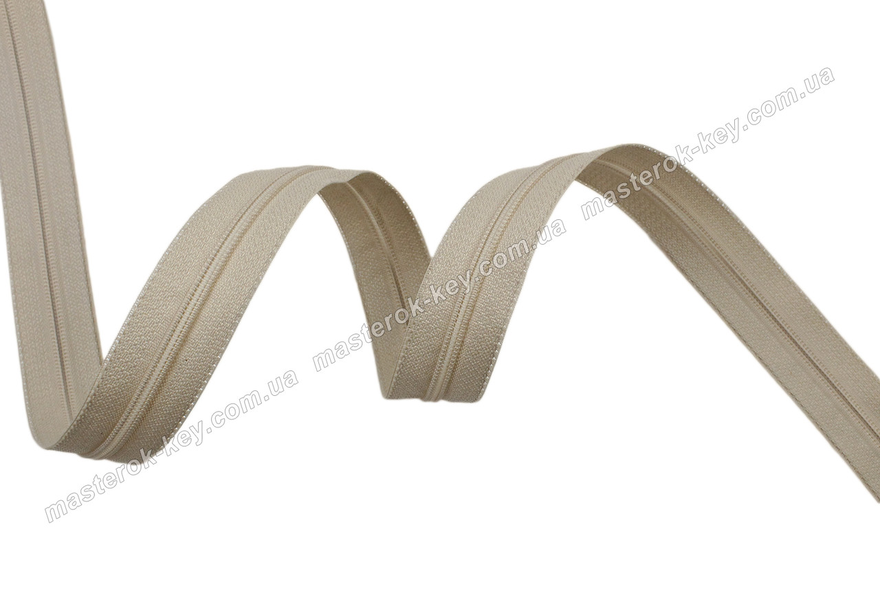 Блискавка спіральна Баришівка 5(6)мм колір бежевий, фото 1