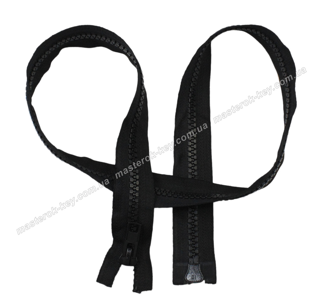 Блискавка трактор No10 двостороння довжина 100 см колір Чорний, фото 1