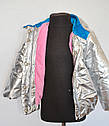 Тепла куртка дитяча для дівчаток 1-5років, демісезонна весна осінь, срібло, фото 2