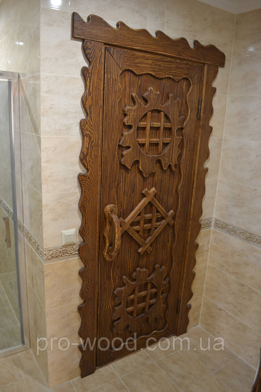 Двери межкомнатные под старину с деревянным орнаментом - фото 6 - id-p229713029