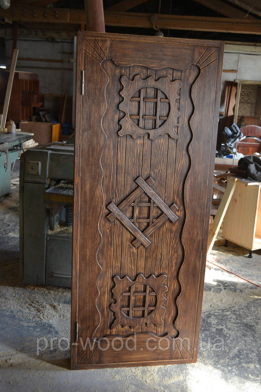Двери межкомнатные под старину с деревянным орнаментом - фото 3 - id-p229713029