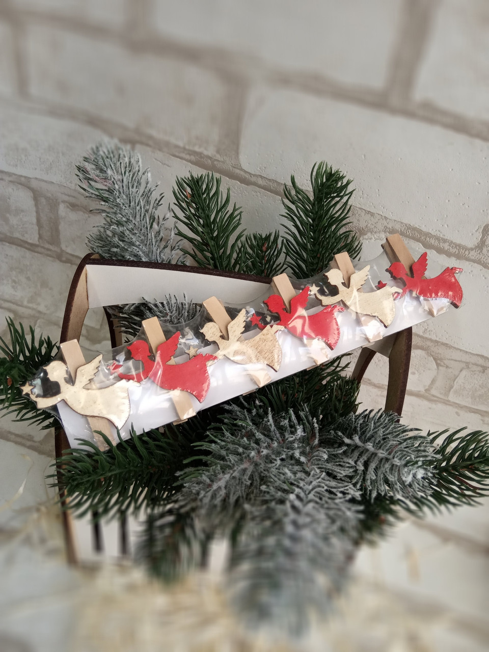 Декоративна прищіпка "Янголятко", 4.5х3.8 см 6 шт, фото 1