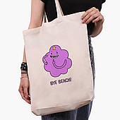 Еко сумка Принцеса бубльгум Година Пригод (Princess Bubblegum Adventure Time) бежева з широким дном канвас