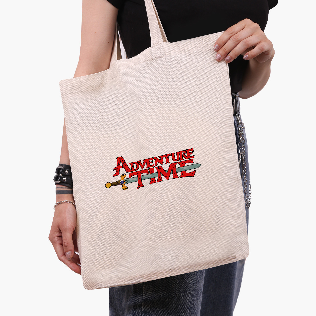 Еко сумка Час пригод (Adventure Time) бежева канвас з принтом