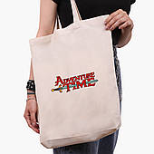 Еко сумка Час пригод (Adventure Time) бежева з широким дном канвас
