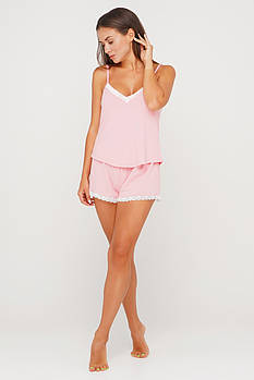 Домашній трикотажний комплект із мереживом