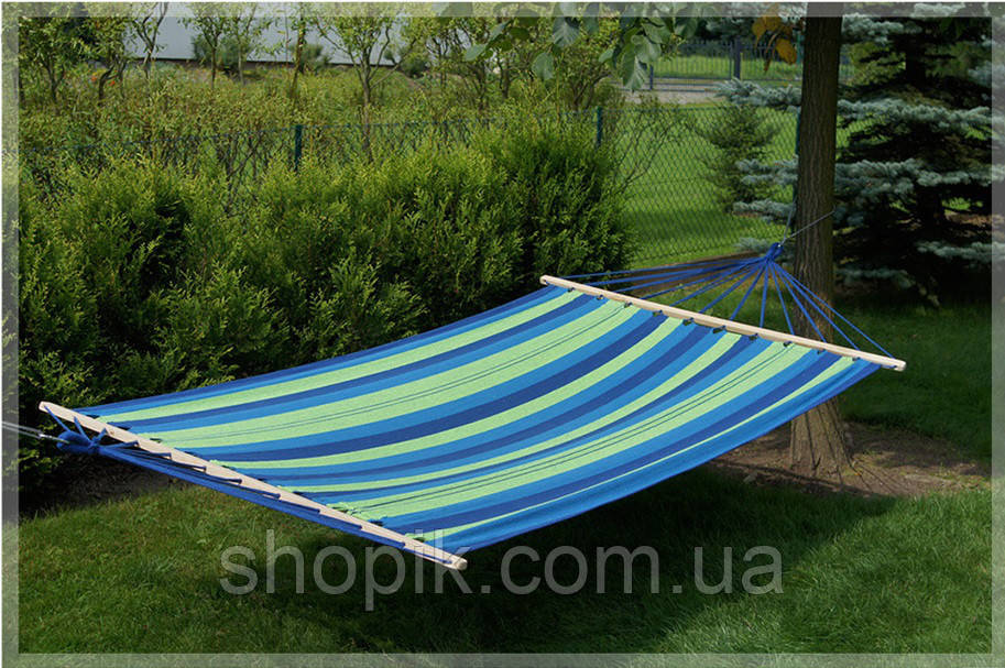 Гамак тканинний c рейками Зелений XL SHOPIK, фото 1
