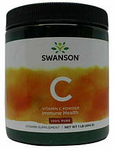 Аскорбінова кислота, Swanson Vitamin C Powder 100 Pure — 454g