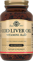 Витамины А и D3 из печени трески (Vitamins A and D3 cod liver oil) 1250 МЕ/135 МЕ 100 капсул