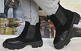 Челсі жіночі чорні на товстій підошві черевики шкіра замш бренд Mante весна осінь на гумках, фото 4