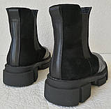Челсі жіночі чорні на товстій підошві черевики шкіра замш бренд Mante весна осінь на гумках, фото 6