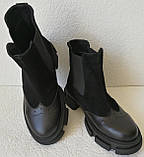 Челсі жіночі чорні на товстій підошві черевики шкіра замш бренд Mante весна осінь на гумках, фото 7