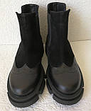Челсі жіночі чорні на товстій підошві черевики шкіра замш бренд Mante весна осінь на гумках, фото 9