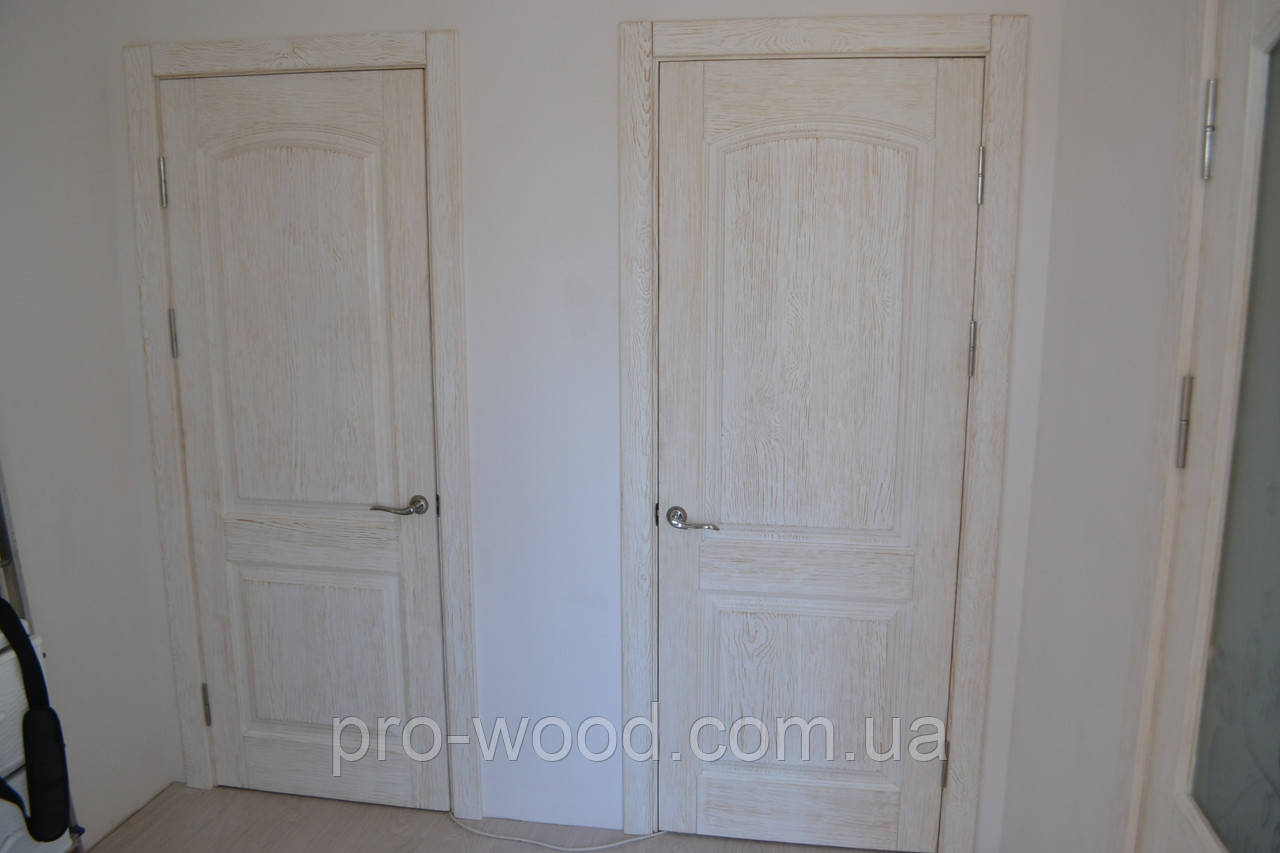 Двери межкомнатные деревянные (с лёгким старением) в стиле Прованс - фото 3 - id-p1255745651