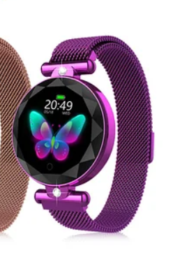 Смарт-годинник з металевим ремінцем Smart Watch Fashion S-886V, фіолетові (KG-118)