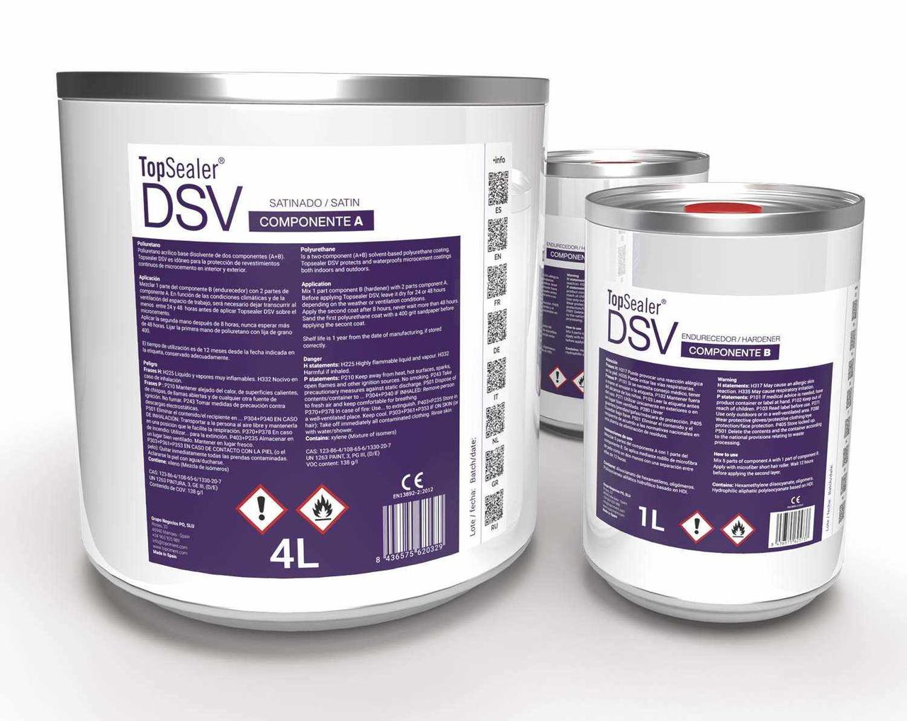 Двокомпонентний акриловий поліуретановий лак Componente B Topsealer DSV (1 л). TOPCIMENT, фото 1