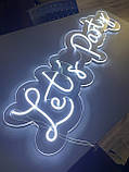 Неоновий напис "Lets Party" на акриловій підоснові для вечірки  Manific Decor, фото 2