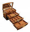 Дерев'яна скринька-органайзер Wooden Collection для прикрас, коричнева, 4 рівні, фото 6
