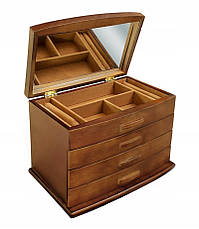 Дерев'яна скринька-органайзер Wooden Collection для прикрас, коричнева, 4 рівні, фото 3