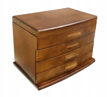 Дерев'яна скринька-органайзер Wooden Collection для прикрас, коричнева, 4 рівні, фото 1