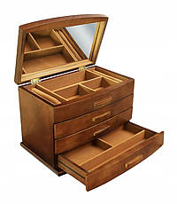 Дерев'яна скринька-органайзер Wooden Collection для прикрас, коричнева, 4 рівні, фото 6