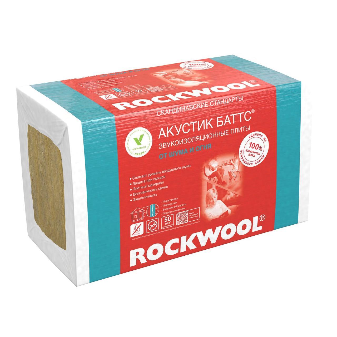 Утеплювач базальтовий Rockwool Акустик Баттс 100 мм (звукоізоляція)