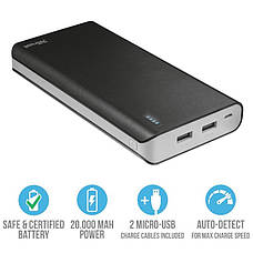 УМБ Power Bank (зовнішній акумулятор) для телефону Trust Primo 20000 мАг Чорний (21795_TRUST), фото 5