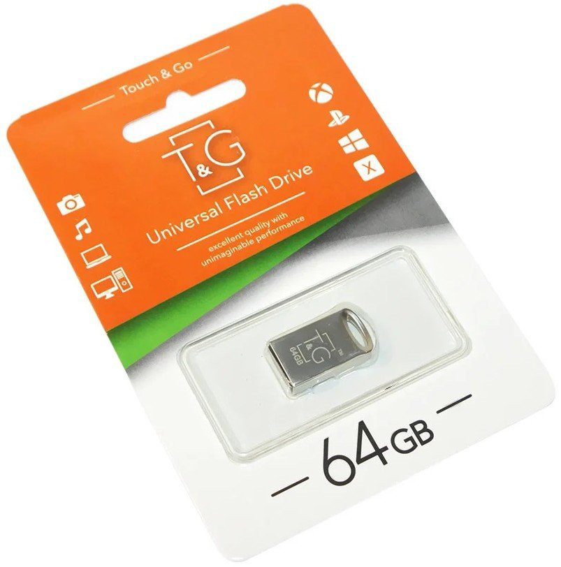 Флешка T&G USB 105 64GB, срібляста